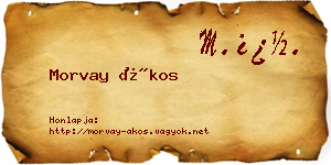 Morvay Ákos névjegykártya